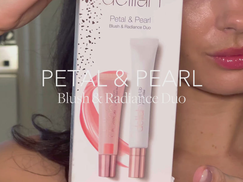 Video introducing the delilah cosmetics Petal & Pearl Blush & Radiance Duo