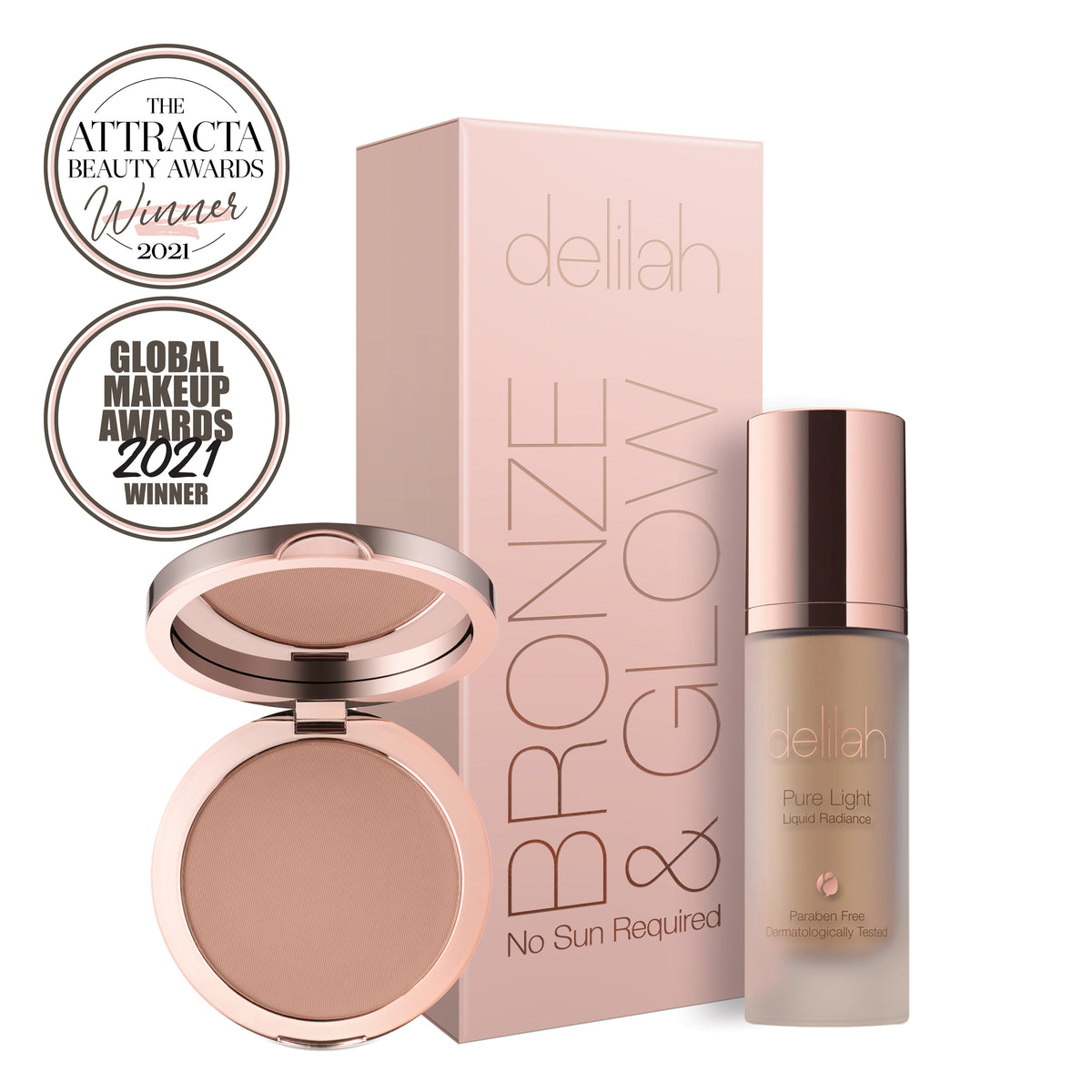 Bronze and Glow Collection Bronzer & Pure Light Liquid Illuminator